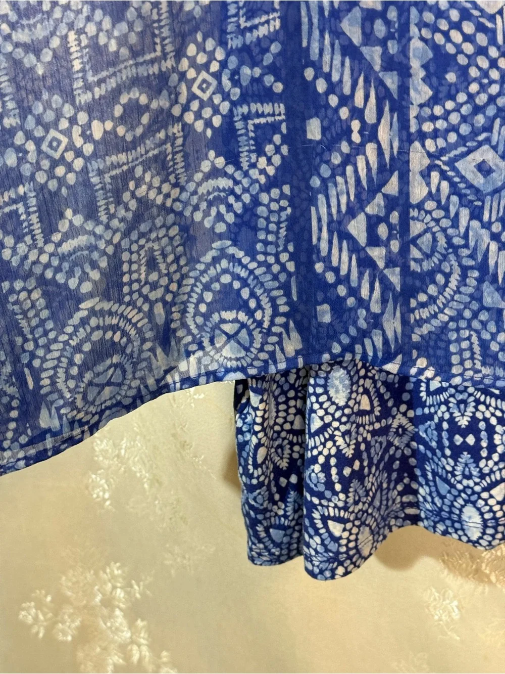 Ruby Rd. Royal Blue Geometric Scoop Neck Tunic - Picture 5 of 6